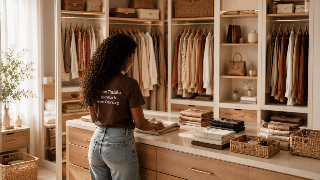 L'Art d'Organiser Pliage et rangement de vêtements lors d'une prestation de home organizing par Maison Thabika à Persan dans le Val-d'Oise.