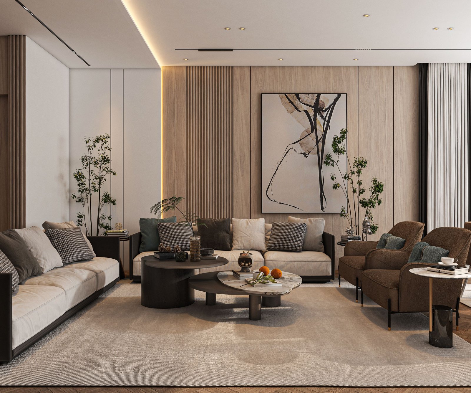 L'Art de Décorer sejour contemporain maison thabika